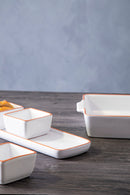 Calisto Terracotta White Glazed Oven to Table Dish