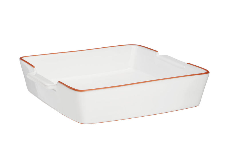 Calisto Terracotta White Glazed Oven to Table Dish