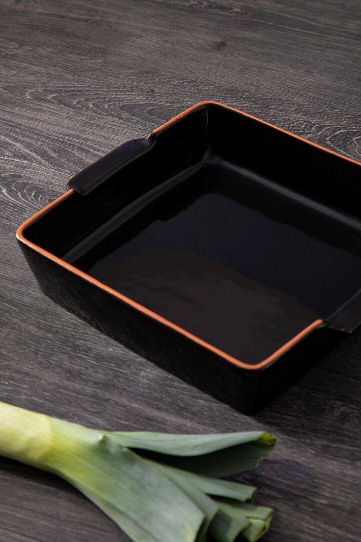 Calisto Terracotta Black Glazed Oven to Table Dish