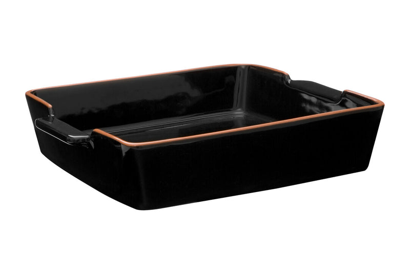 Calisto Terracotta Black Glazed Oven to Table Dish