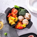 Lifeideas Black Cast Iron Hot Pot with Divider