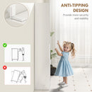 kleankin Tall Bathroom Cabinet with Mirror, High Gloss White