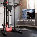 SPORTNOW Power Tower With Lat Pull Down Machine, Pull Up Bar, Dip Station