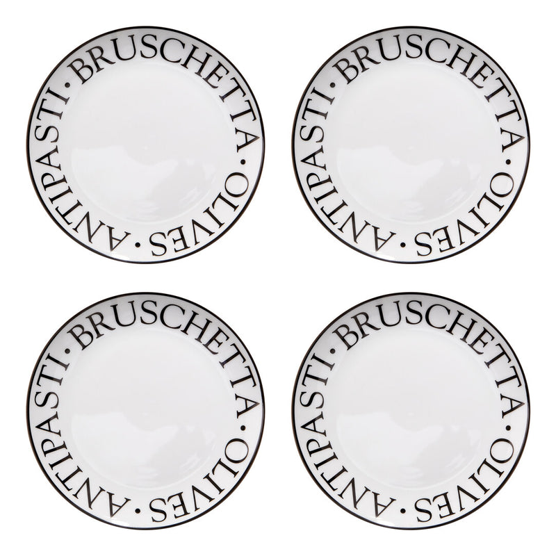 Noir Set Of Four Antipasti Plates