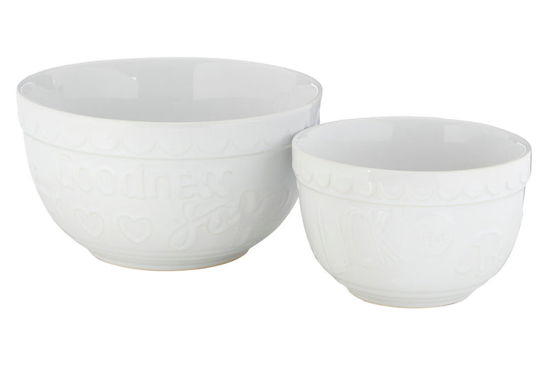 Gigi White Set Of Two Mixing Bowls