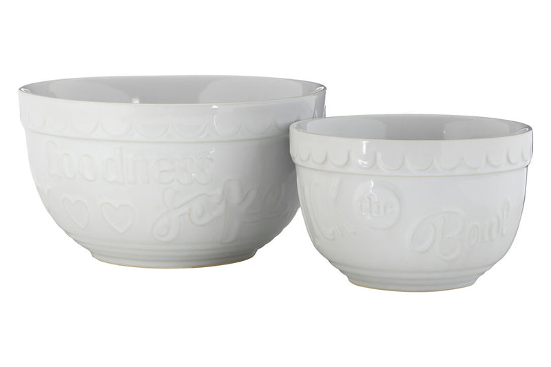 Gigi White Set Of Two Mixing Bowls
