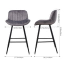 Livingandhome 2PCS Flannel Upholstered Bar Stools