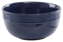 Elmira 16 Piece Dark Blue Stoneware Dinner Set With Grooves