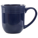 Elmira 16 Piece Dark Blue Stoneware Dinner Set With Grooves