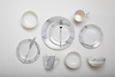 Avie 16 Piece White And Grey Marble Effect Dinner Set