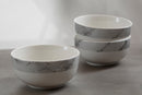 Avie 16 Piece White And Grey Marble Effect Dinner Set