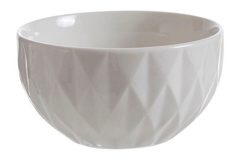 Avie 16 Piece White Embossed Dinner Set.