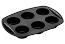Bakeware 6 Cup Black Silicone Muffin Mould