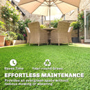 Outsunny 2pcs Artificial Grass Turf With Self-draining 1m X 4m Green