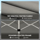 Outsunny 3 m Double-Sided Garden Parasol with Solar Lights, Grey