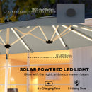Outsunny 3 m Double-Sided Garden Parasol with Solar Lights, Grey