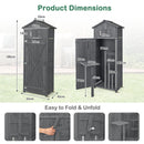 180.5CM Tall Outdoor Storage Cabinet with Lockable Doors and Foldable Table-Grey