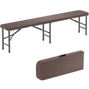 Folding Rattan Bench