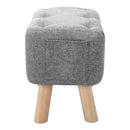 Livingandhome Versatile Linen Ottoman with Storage Pocket