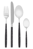 Avie 16 Piece Black And Silver Cutlery Set