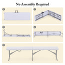 182 cm Portable Folding Plastic Bench Seat with Carry Handle