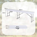 182 cm Portable Folding Plastic Bench Seat with Carry Handle