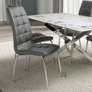 Dalton Grey Leather-Effect Set Of 2 Dining Chairs