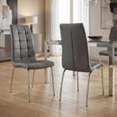 Dalton Grey Leather-Effect Set Of 2 Dining Chairs