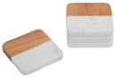 Monzaro Set Of Four Marble And Acacia Wood Coasters