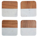 Monzaro Set Of Four Marble And Acacia Wood Coasters
