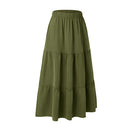 A-line Swing Pleated Midi Skirt