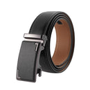 Automatic Buckle Leather Belt - Black