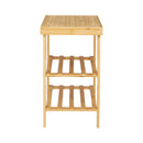 Livingandhome 2-Tier Bamboo Shoe Bench Shoe Rack Storage Organizer