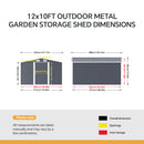 6*8 FT/8*8FT/10*8FT/12*10FT Metal Apex Roof Garden Tool Storage Shed