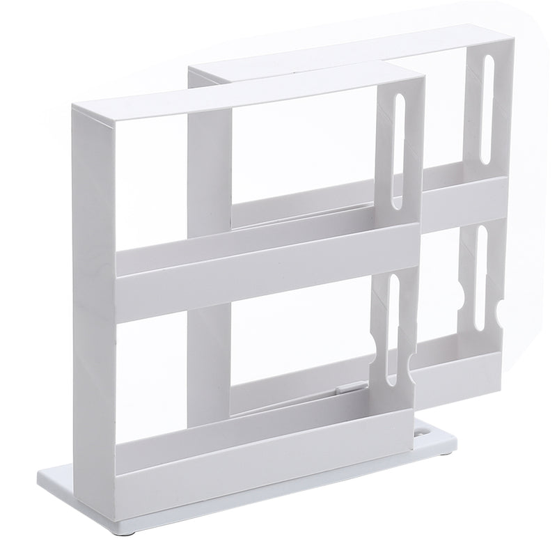Livingandhome 2 Tiers Rotating Jars Spice Rack Kitchen Storage Holder Shelf Cabinet Organizer