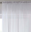 Sheer White Plain Woven Voile Slot Top Curtain Panel Pair
