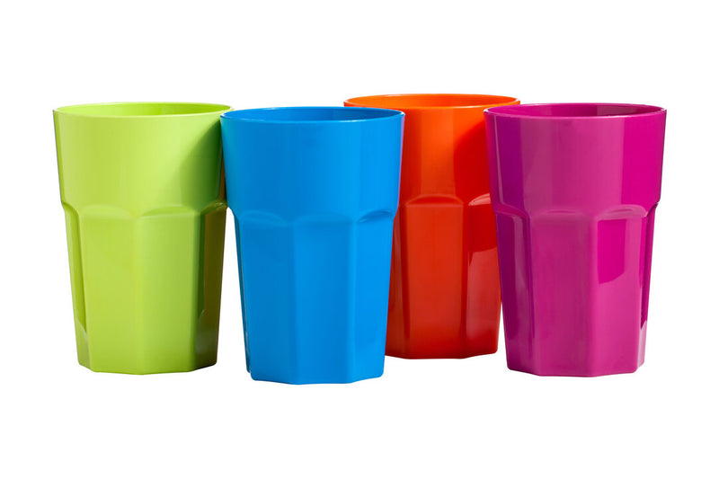 Adisa Set Of Four 440ml Assorted Colours Plastic Tumblers