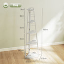 HOMCOM 5-Tier Corner Shelf, Shelving Unit With Adjustable Feet