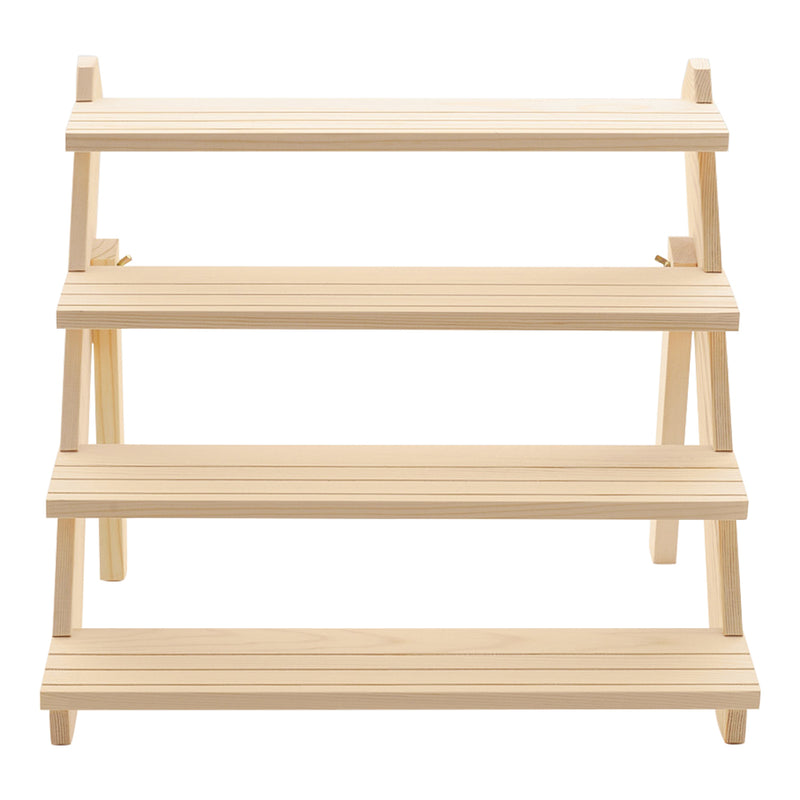 Livingandhome 4 Tier Solid Wood Display Rack