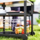 Outsunny Outdoor BBQ Table with 2-Tier Shelf, Outdoor Kitchen