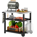 Outsunny Outdoor BBQ Table with 2-Tier Shelf, Outdoor Kitchen