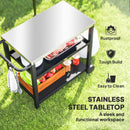 Outsunny Outdoor BBQ Table with 2-Tier Shelf, Outdoor Kitchen