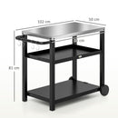 Outsunny Outdoor BBQ Table with 2-Tier Shelf, Outdoor Kitchen
