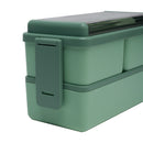 Lifeideas Dual-Layer Plastic Bento Lunch Box with Cutlery