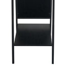 Livingandhome Metal Floor Mirror with Coat Rack Black