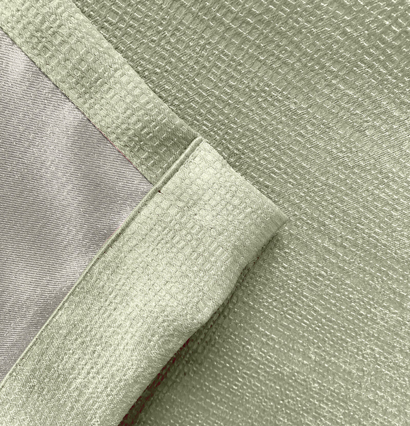 Enhanced Living Matrix Green Tape Top Thermal Noise reducing Dim Out Curtains - Pair