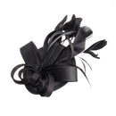 Black Vintage Satin Fascinator With Headband