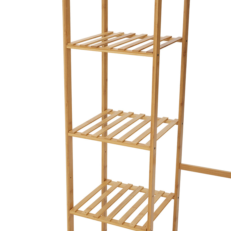 Lifeideas Wooden Clothes Rack with Hooks and Drawer