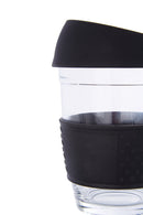 Mimo Glass Mug With Black Silicone Band Lid