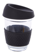 Mimo Glass Mug With Black Silicone Band Lid